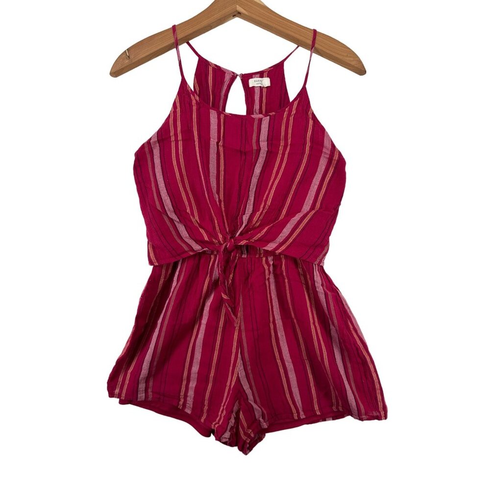 Harper Heritage Womens Romper Sz S Red Striped Beachy Flirty Resort Cruise Party